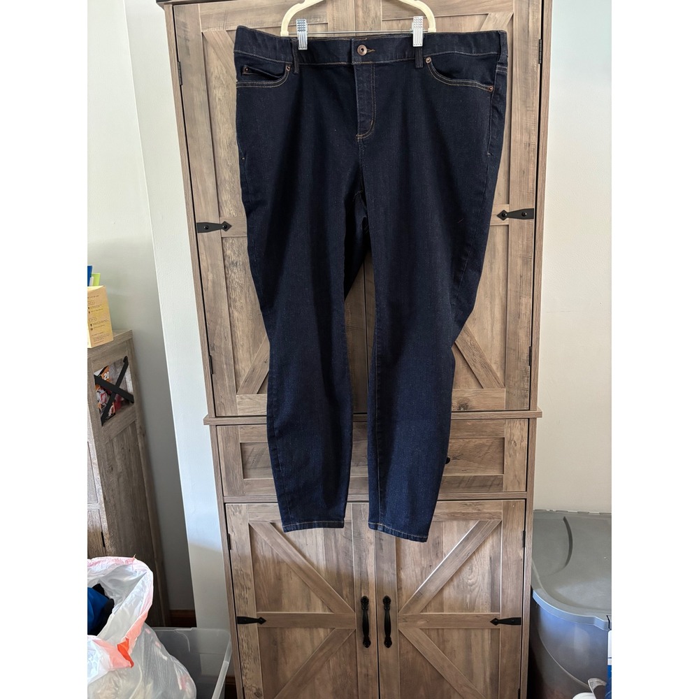 Duluth Trading Co Womens Daily Denim Dark Wash Skinny Jeans Size 20W Indigo
